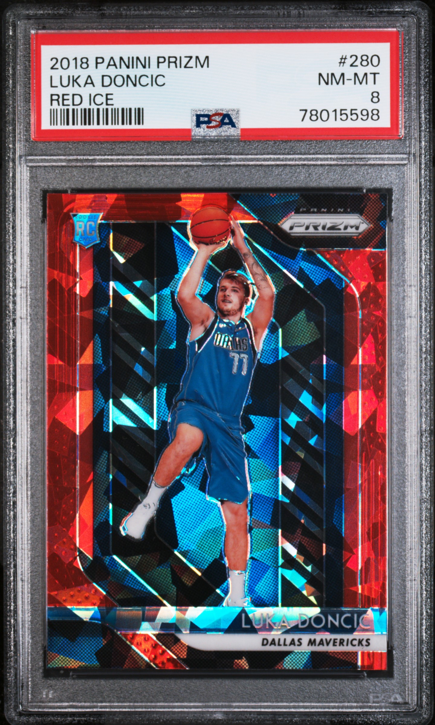 2018 Panini Prizm Red Ice #280 Luka Doncic Rookie Card – PSA NM-MT 8.0
