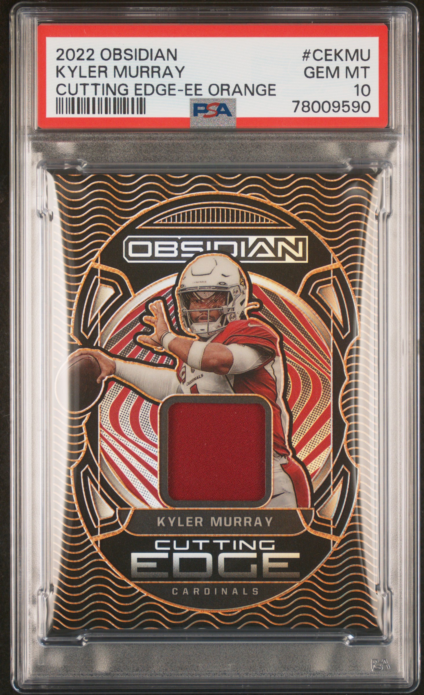 2022 #CEKMU Kyler Murray PSA 10 Panini Obsidian Cutting Edge Relic