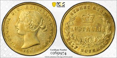 1862-SY 1/2 Sov AU50