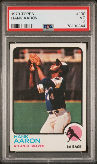 1968 Topps #110 Hank Aaron Atlanta Braves VG-EX PSA 4 Graded Baseball Card