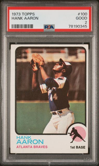 1969 Topps #100 Hank Aaron Atlanta Braves Baseball Card