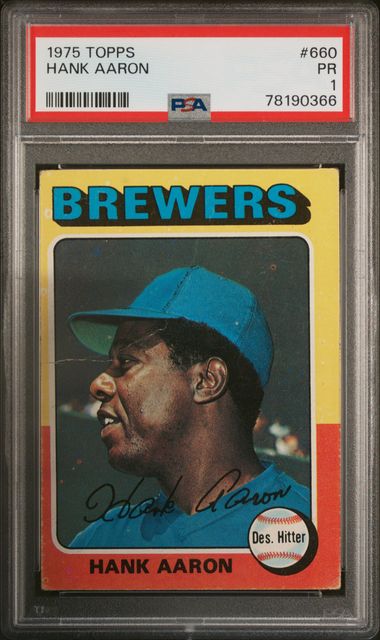 1974 Topps #1 Hank Aaron New All-Time Home Run King PSA 7