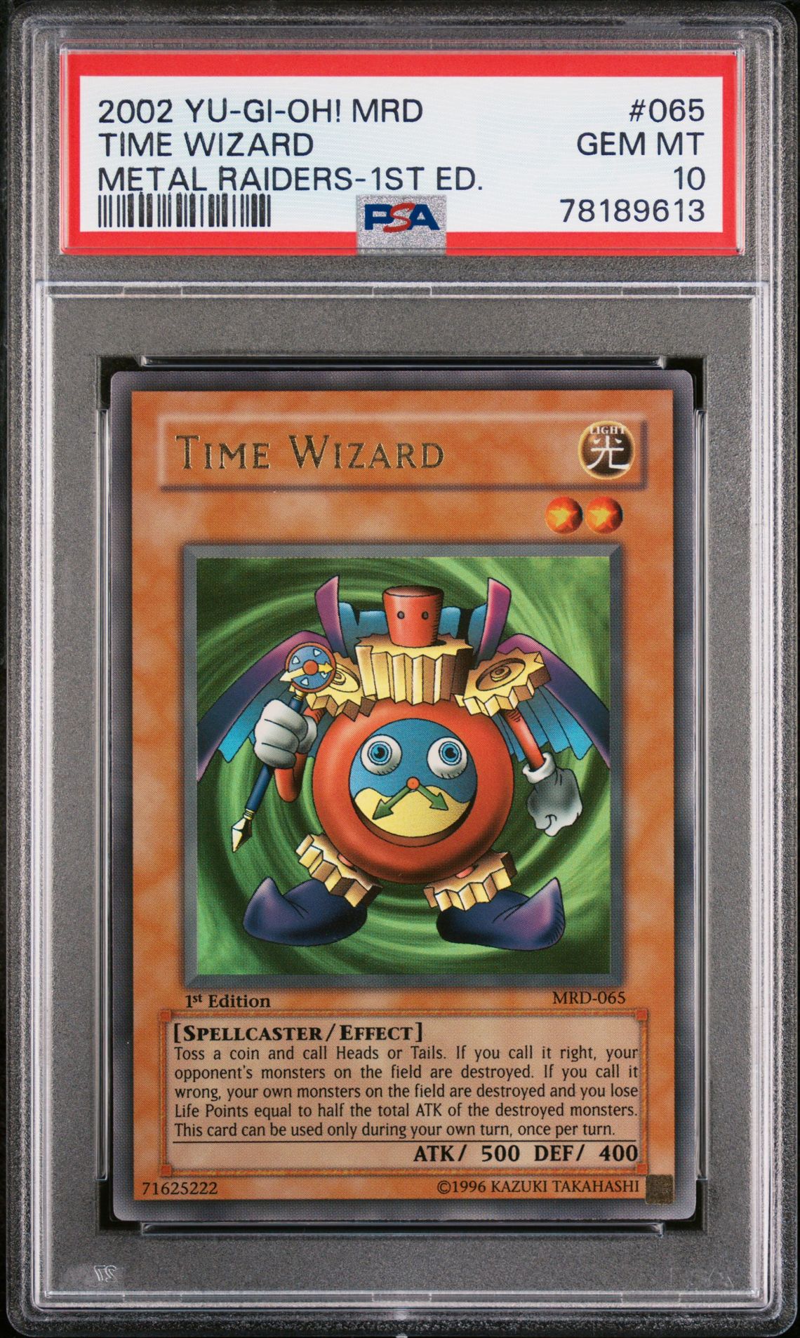 2002 Yu-Gi-Oh! YU-GI-OH! MRD-METAL RAIDERS 1ST ED. #065 Time Wizard front