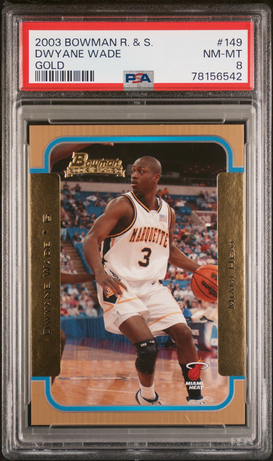 2003 Bowman BOWMAN ROOKIES & STARS GOLD #149 Dwyane Wade front