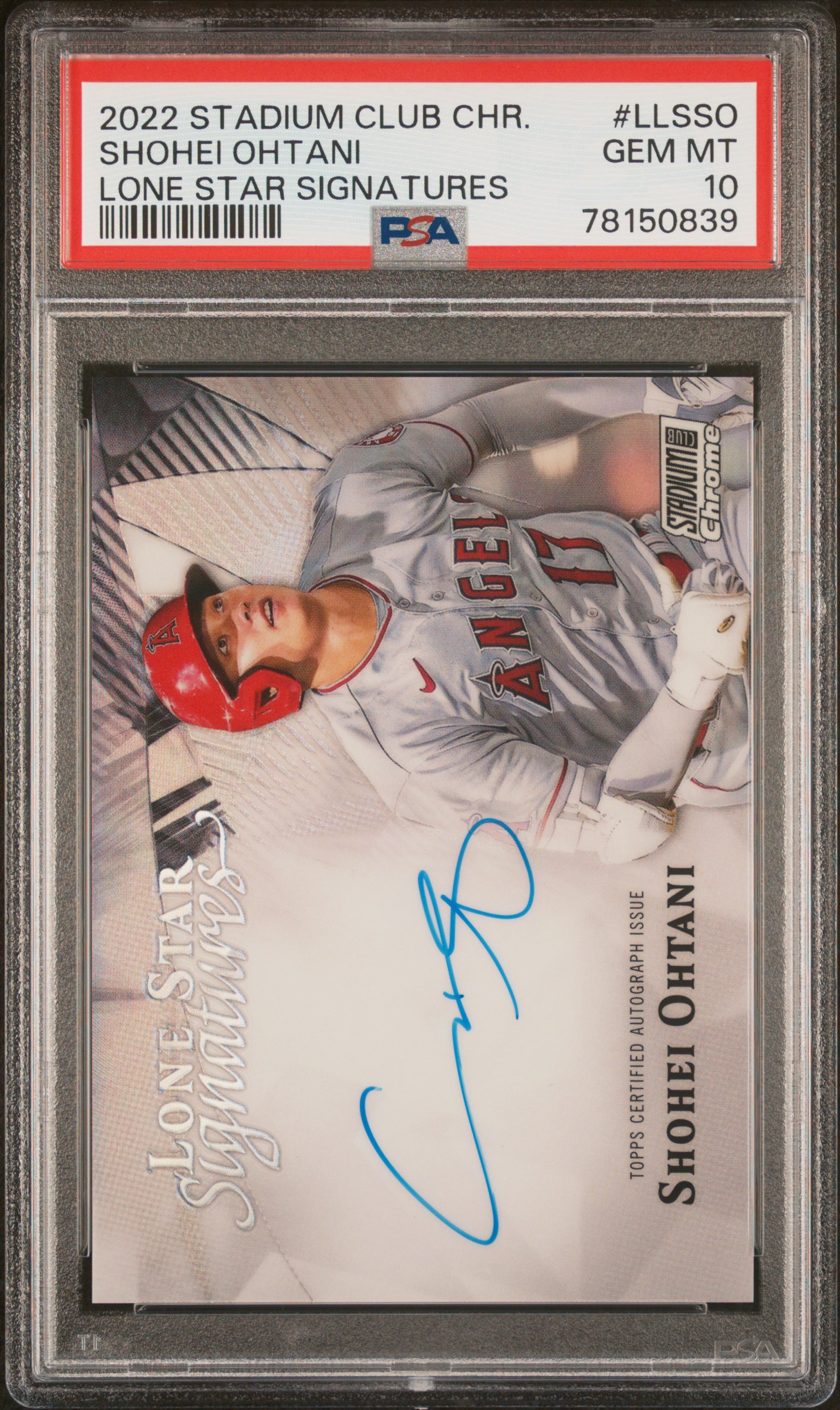 2022 SHOHEI OHTANI TOPPS STADIUM CLUB CHROME 23/25 LONE STAR SIGNATURES ...