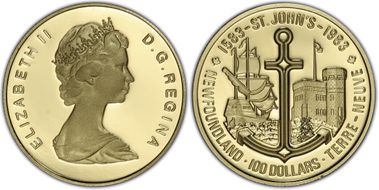 1983 $100 400th Ann St. John's PR69DCAM