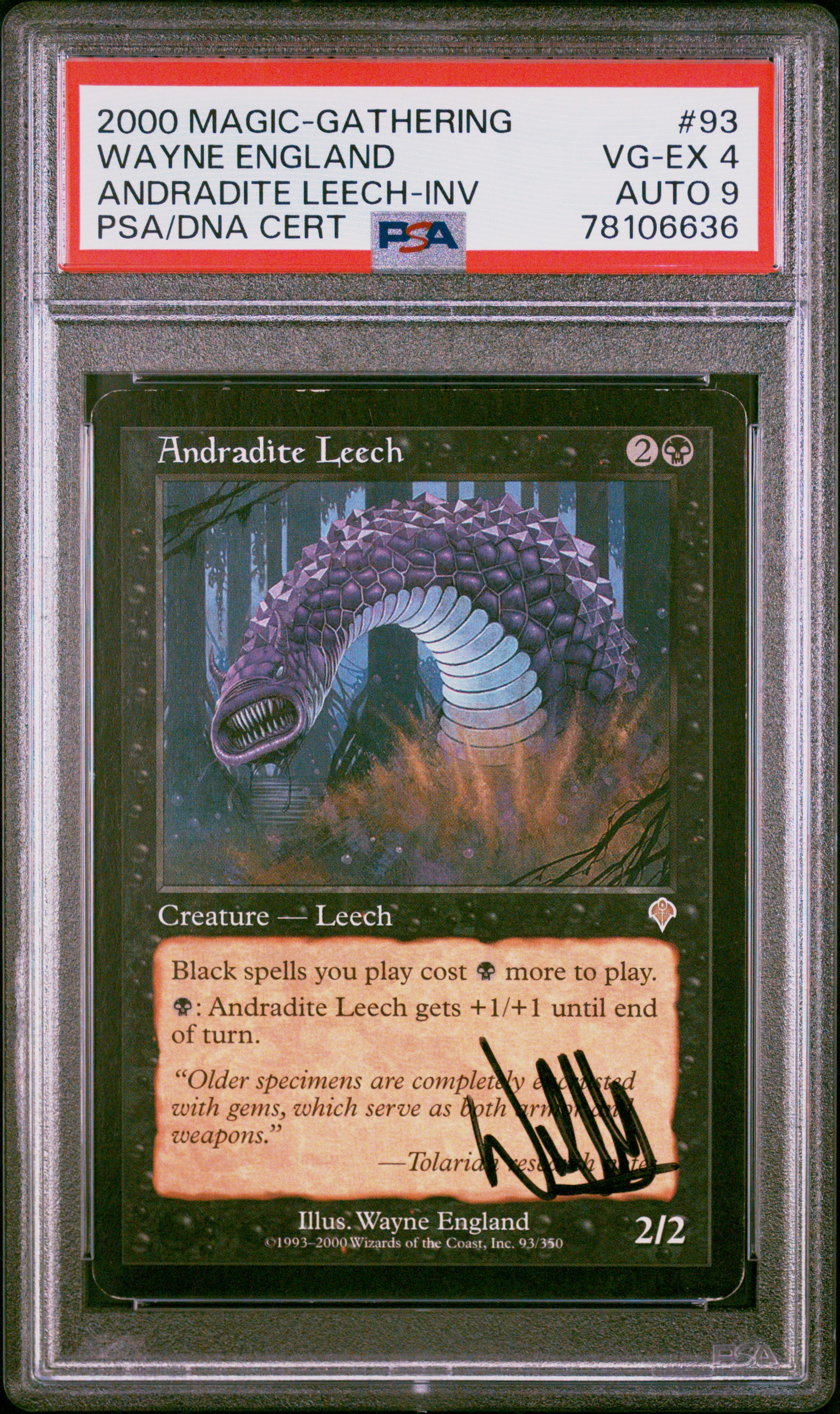 2000 Magic The Gathering Invasion #93 Andradite Leech – PSA VG-EX 4 9 Psa/Dna