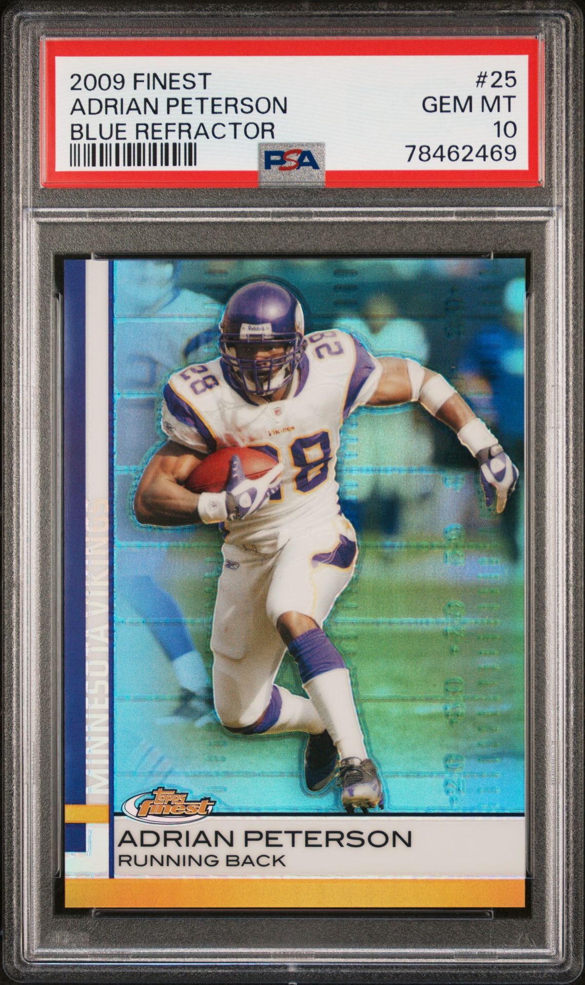 2009 Topps FINEST Blue Refractor #25 Adrian Peterson front