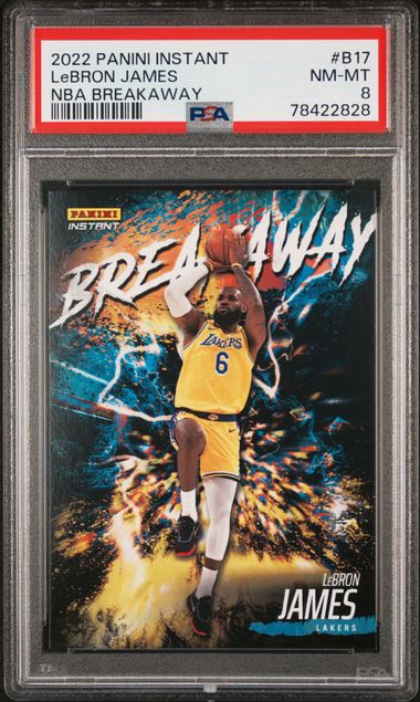 2022 Panini Instant NBA Breakaway B17 LeBron James – PSA NM-MT 8