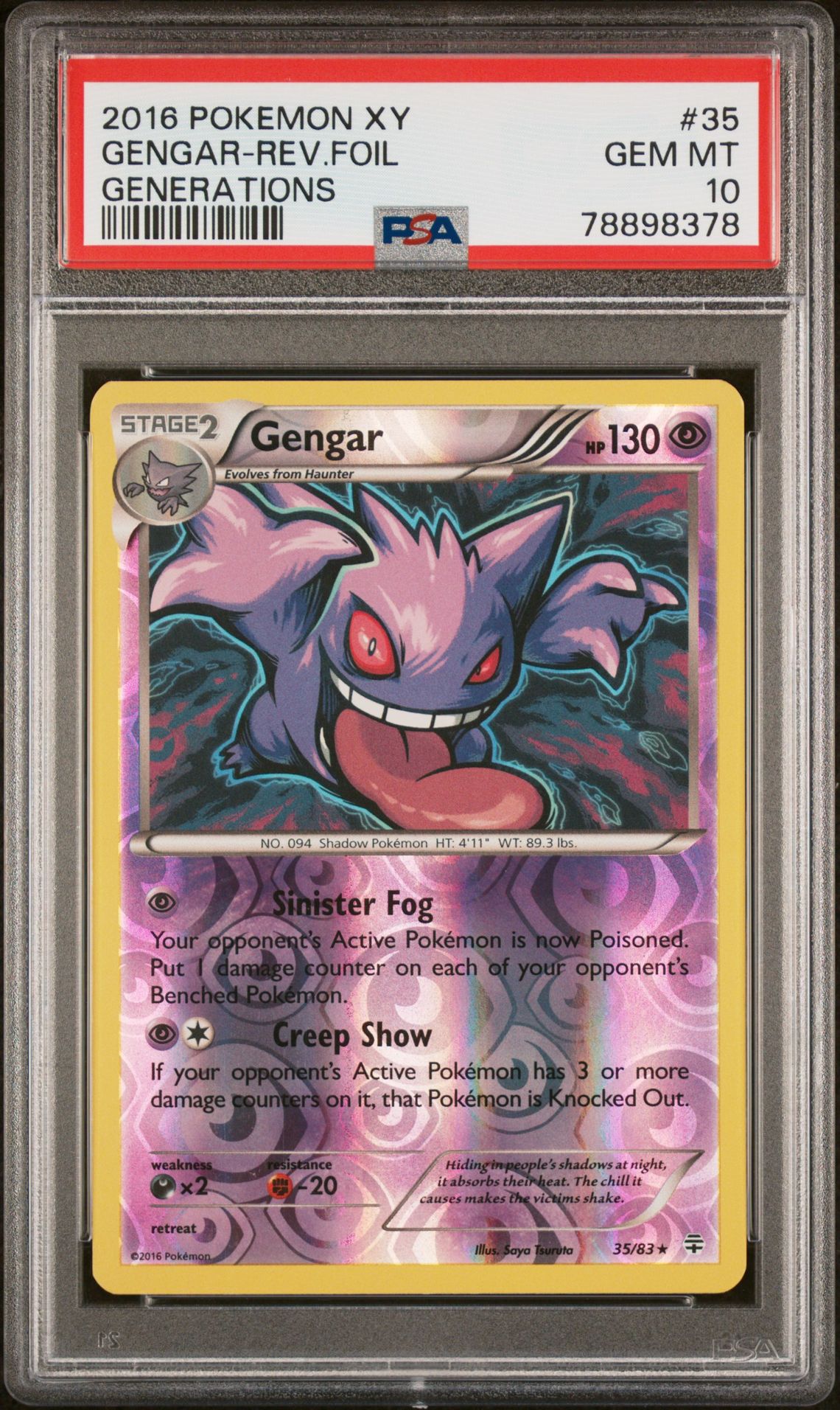 2016 Pokemon POKEMON XY GENERATIONS #35 Gengar-Rev.Foil front