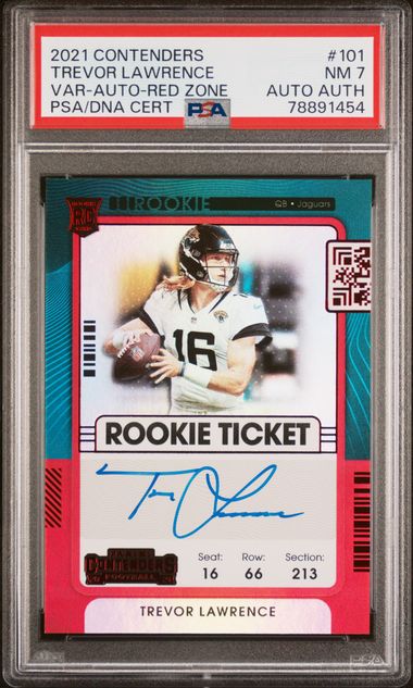 Trevor Lawrence 2021 Panini Prizm Orange Disco Autograph Rookie Card #331  PSA/DNA 10 (Green)