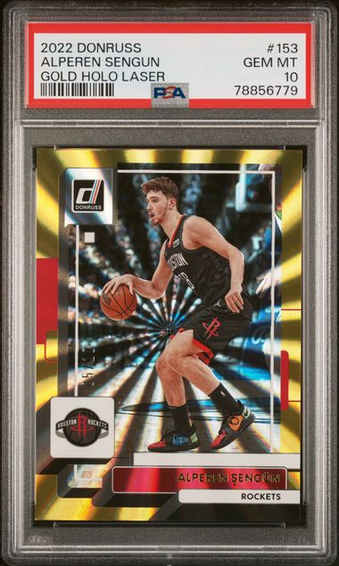 2022 Panini Donruss Gold Holo Laser 153 Alperen Sengun PSA 10 on