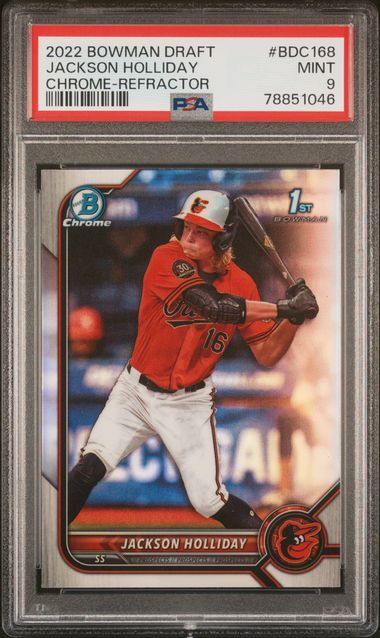 2023 Bowman Spotlights Orange Refractor #BS11 Jackson Chourio Rookie Card  (#09/25) - PSA MINT 9 on Goldin Auctions