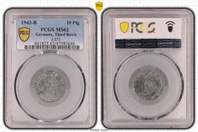 1943-B 10 Pfg J-371 MS62