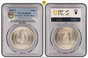 1929-F 5 Mk Constitution J-341 MS65