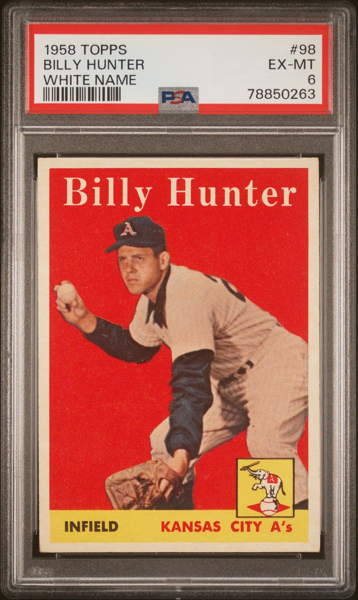 1958 Topps TOPPS WHITE NAME #98 Billy Hunter front