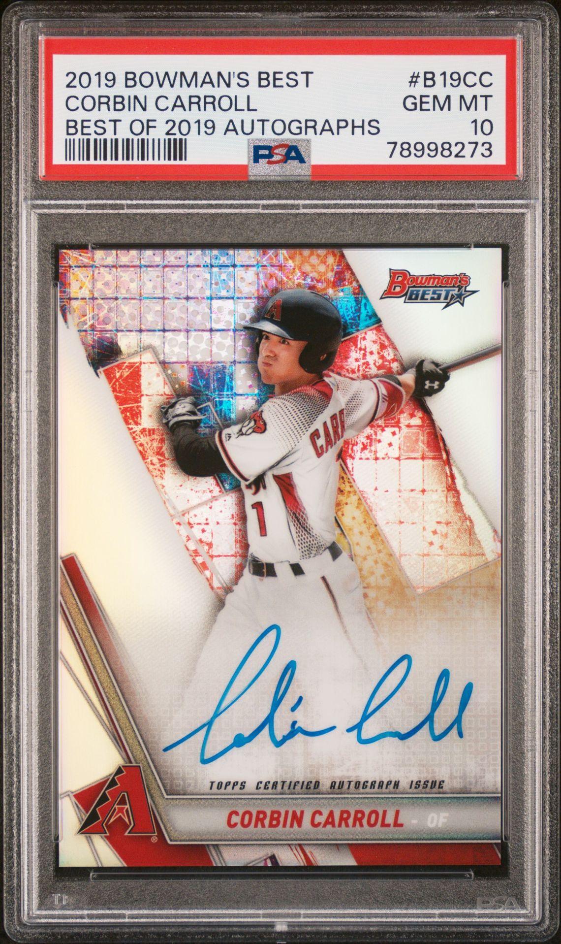 2019 Bowman BOWMAN'S BEST BEST OF 2019 AUTOGRAPHS Refractor #B19CC Corbin Carroll front