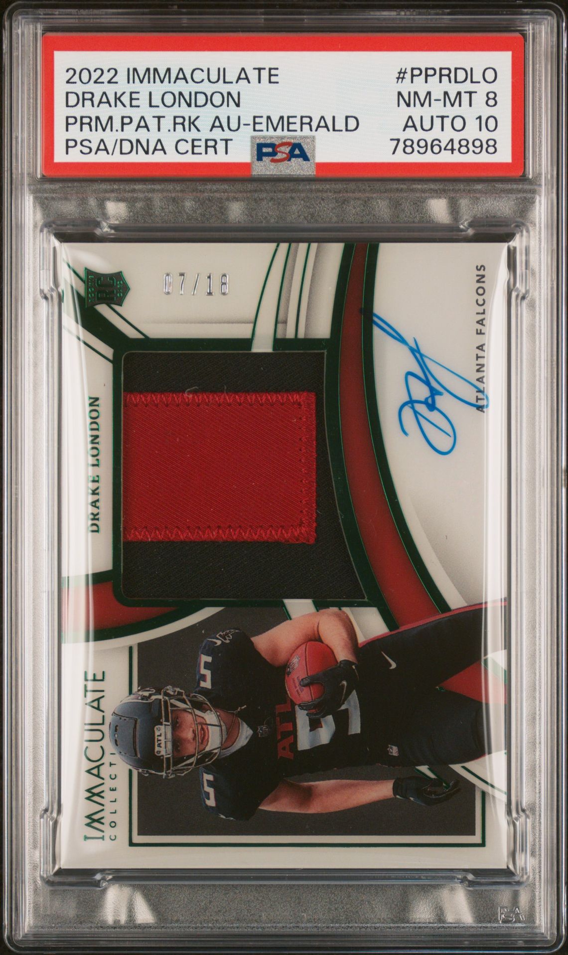 2022 Panini Panini Immaculate Collection Premium Patch Rookie Autographs #PPRDLO Drake London front