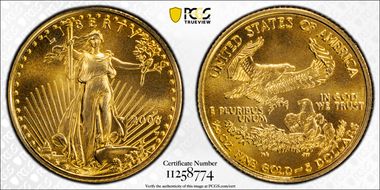 2006-W $5 Burnished Gold Eagle SP70