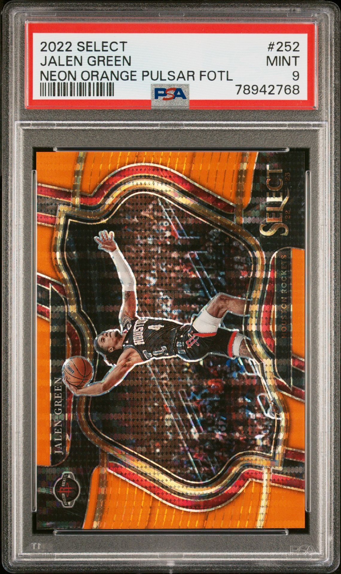 2022 Panini PANINI SELECT NEON ORANGE PULSAR FOTL #252 Jalen Green front