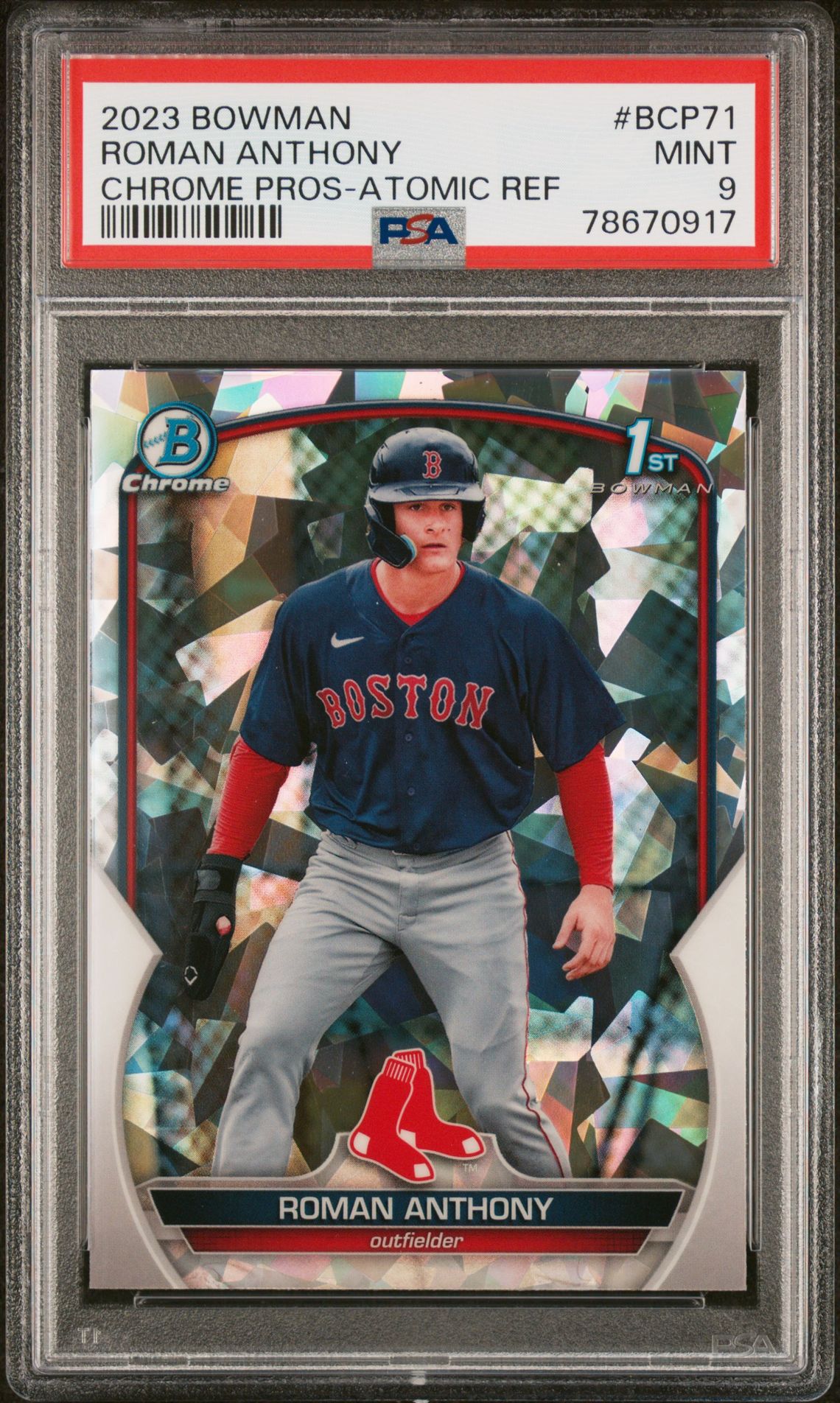 2023 Bowman BOWMAN CHROME PROSPECTS ATOMIC REF #BCP71 Roman Anthony front