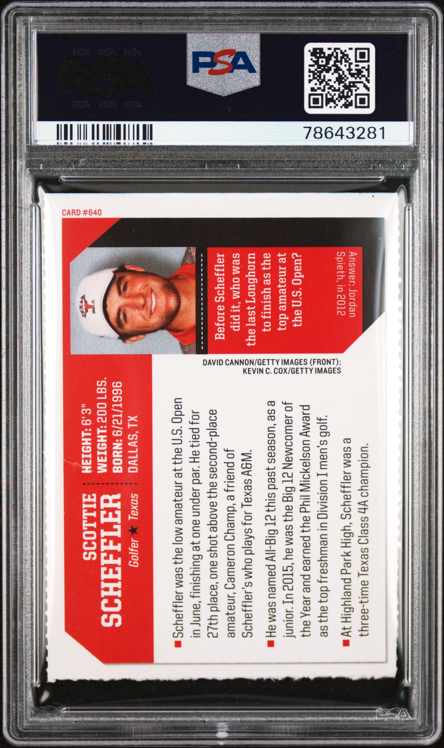 2017 S.i. For Kids Scottie Scheffler #640 Good 2 back