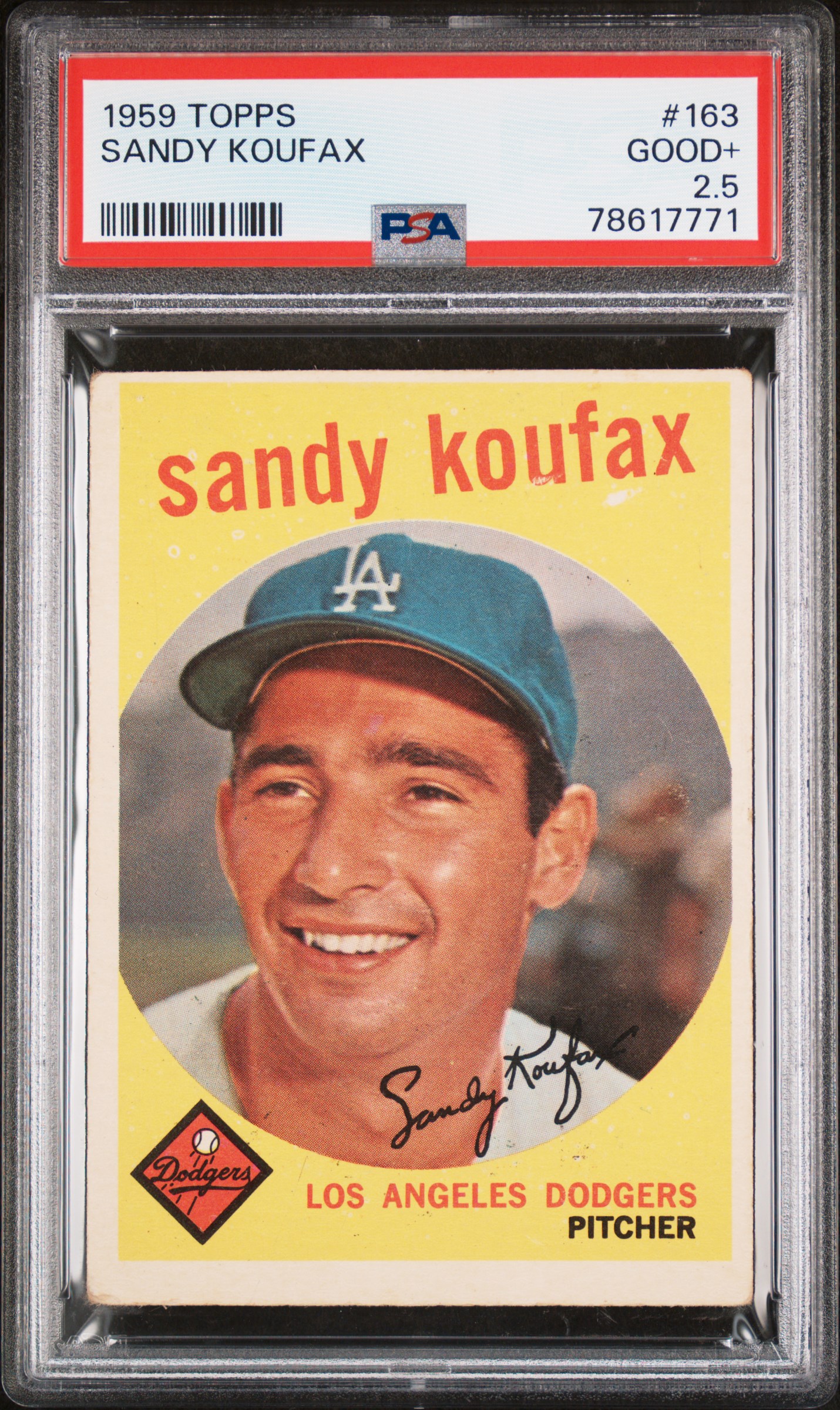 1959 Topps 163 Sandy Koufax – PSA GD+ 2.5