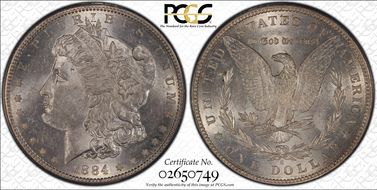 1884-S $1 AU58