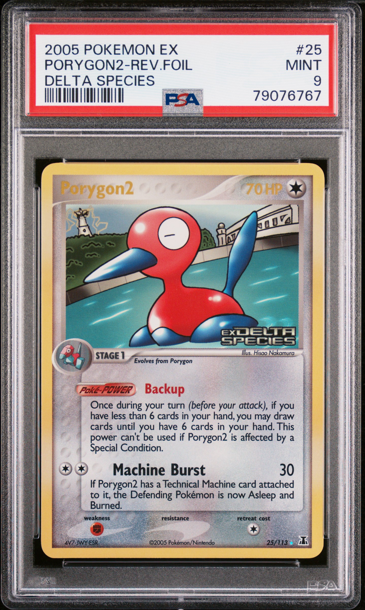 2005 Pokemon Ex Delta Species #25 Porygon2-Reverse Foil – PSA MINT 9