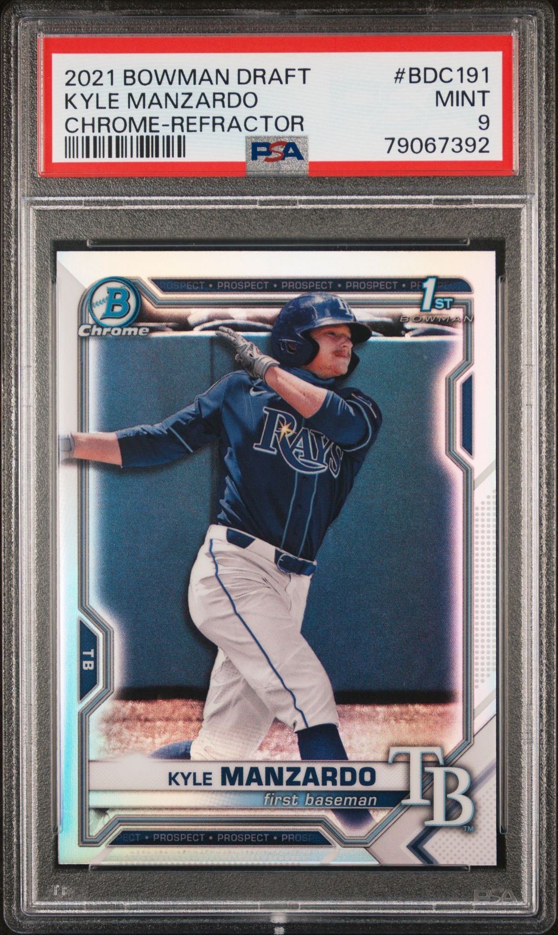 2021 Bowman Draft BOWMAN DRAFT CHROME-REFRACTOR #BDC191 Kyle Manzardo front