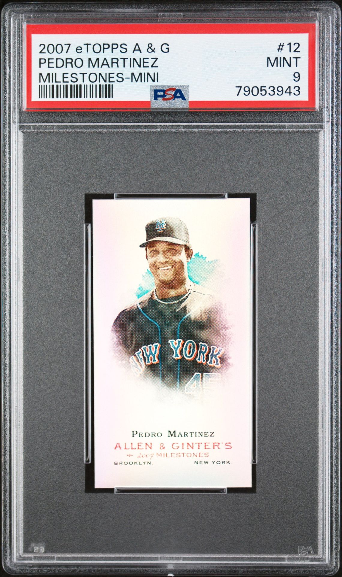 2007 ETOPPS ALLEN & GINTER MILESTONES MINI MINI #12 Pedro Martinez front