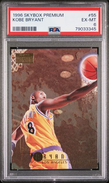 1996 Skybox Premium 55 Kobe Bryant Rookie Card – PSA EX-MT 6 on