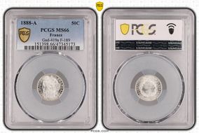 1888-A 50C Gad-419a F-189 MS66