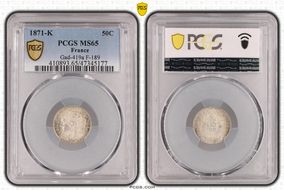 1871-K 50C Gad-419a F-189 MS65