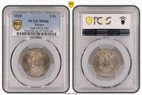 1919 2 Fr Gad-532 F-266 MS66