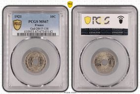 1921 10C Gad-286 F-138 MS67