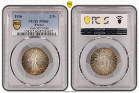 1916 2 Fr Gad-532 F-266 MS66