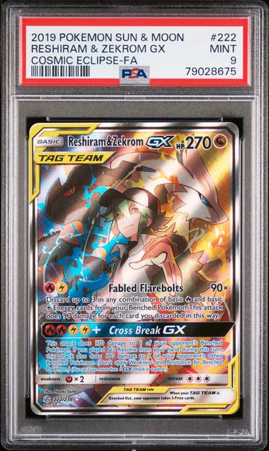 Reshiram & Zekrom GX (Full Art) - SM - Cosmic Eclipse - Pokemon