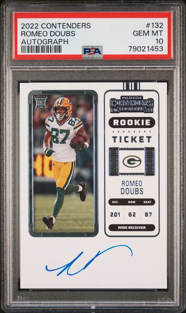 2022 Panini Contenders Rookie Ticket Autograph #132 Romeo Doubs Signed  Rookie Card - PSA GEM MT 10 on Goldin Auctions