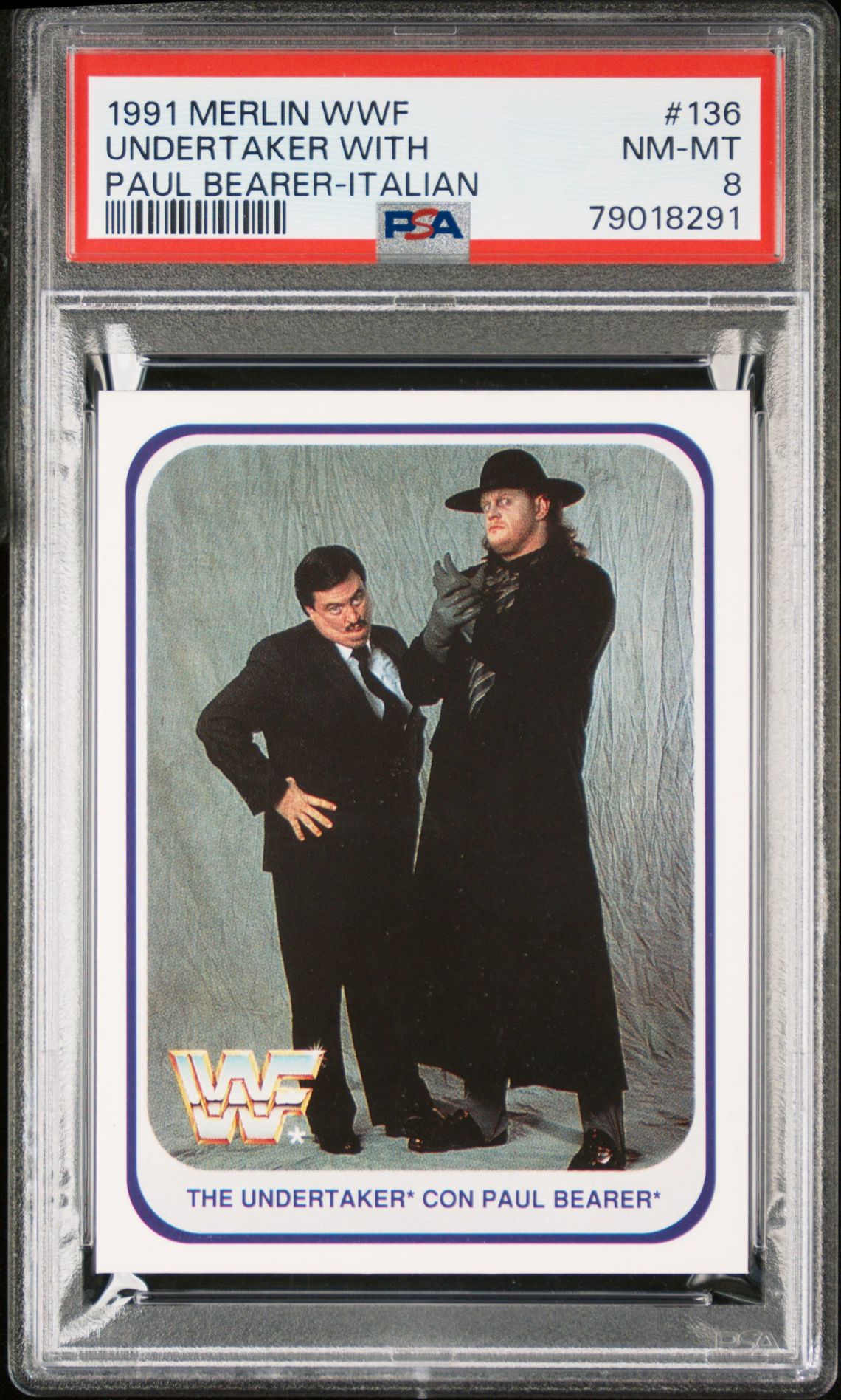 1991 Merlin Wwf Undertaker With #136 (Paul Bearer-Italian) Nm-Mt 8 front