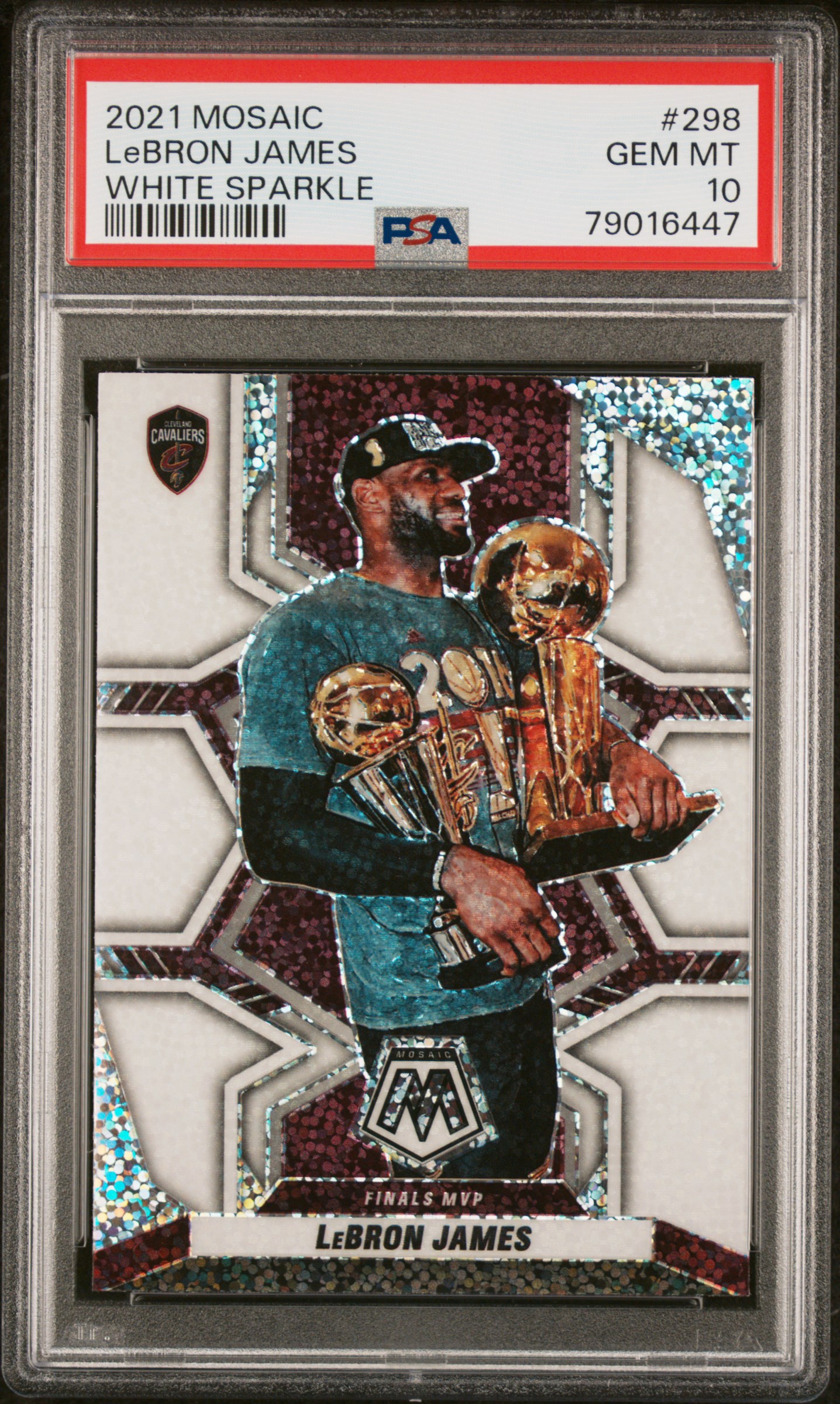 2021 Panini Mosaic White Sparkle #298 LeBron James PSA 10