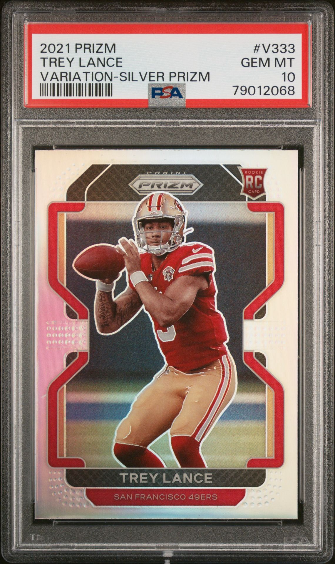 2021 Panini Prizm Trey Lance #V333 (Variation-Silver Prizm) Gem Mt 10 front