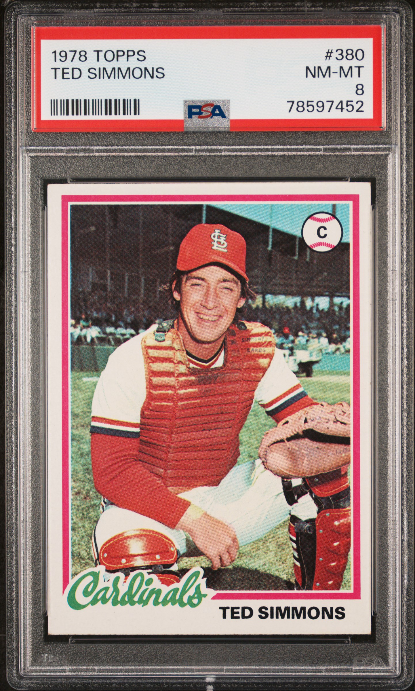 1978 Topps #380 Ted Simmons – PSA NM-MT 8