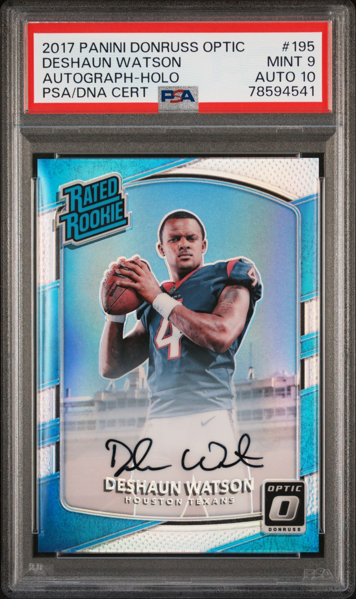 2017 Panini PANINI DONRUSS OPTIC AUTOGRAPH-HOLO #195 Deshaun Watson front