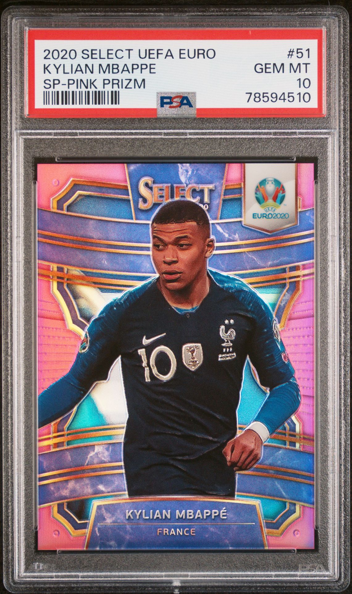 2020 Panini PANINI SELECT UEFA EURO BLUE PRIZM #51 Kylian Mbappe front