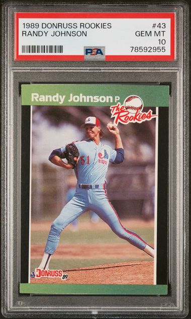 Randy Johnson Seattle Mariners 1989 Topps Traded Baseball Rookie Card #57T  PSA 9