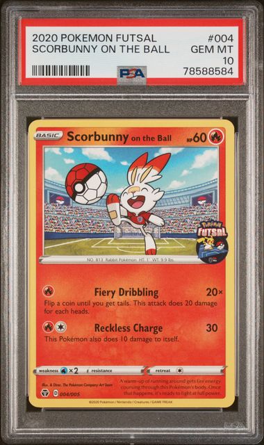 2020 POKEMON FUTSAL #004 SCORBUNNY ON THE BALL (PSA 10) (PSA 10) – 78588584