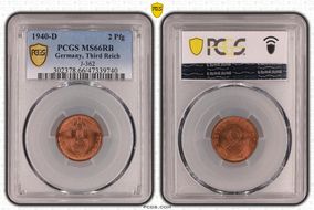 1940-D 2 Pfg J-362 MS66RB
