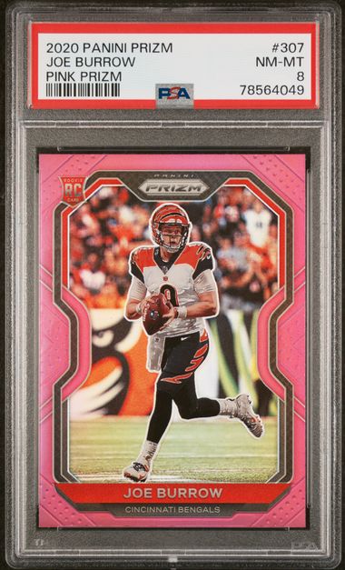 2020 Panini Prizm Rookie Gear Relics Pink #1 Joe Burrow Relic Rookie Card -  PSA NM-MT 8 on Goldin Auctions