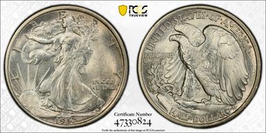 1917-D 50C Obverse MS65